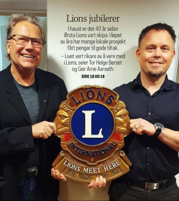 Artikkelbilde til artikkelen 40-års jubileum for Lions Club Ørsta
